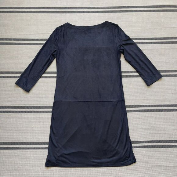 CUSTO BARCELONA Suede Dress Size 1 Small Black Graphic Print Long Sleeves - Picture 6 of 7